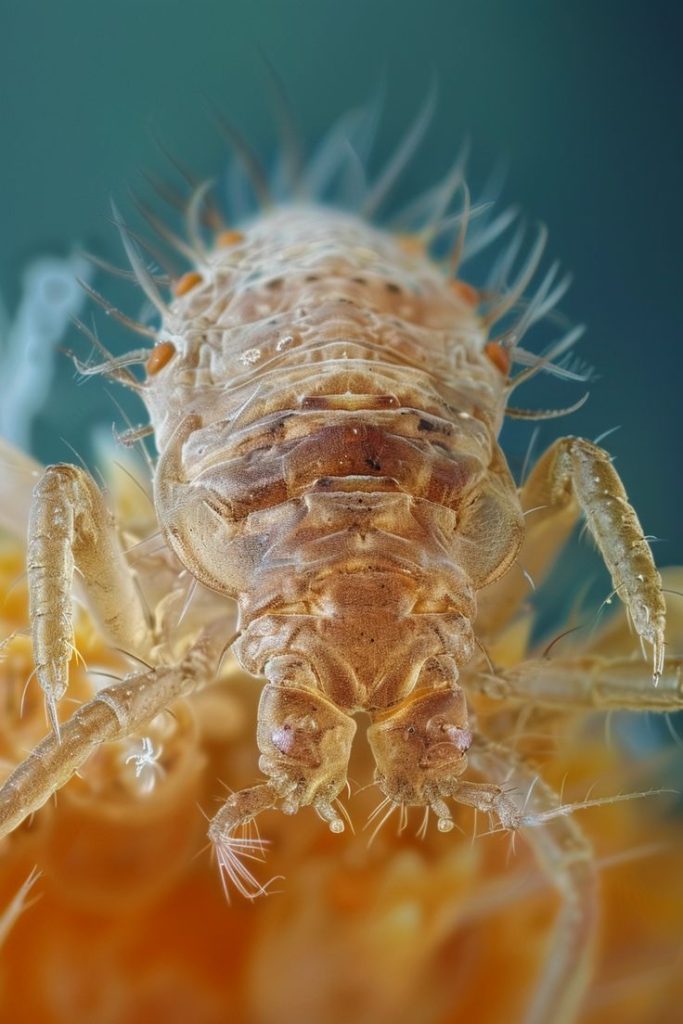 Magnified micrograph of a lice 