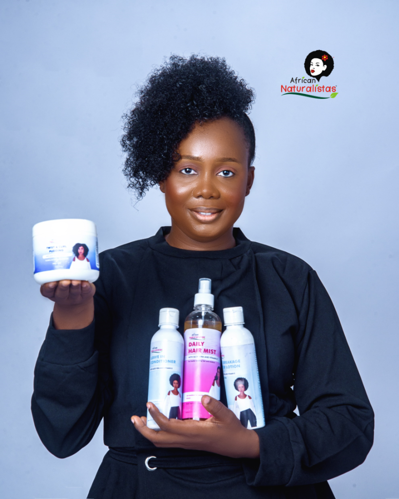 Image of an African Naturalistas' model holding the Styling Made Easy set